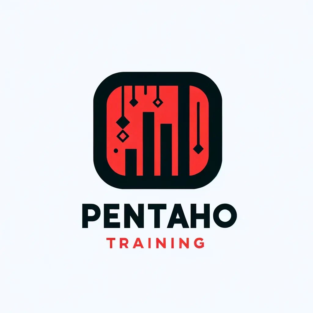 DALL·E 2024-05-13 16.13.53 - A simple and modern logo design for Pentaho Training, using the colors red and black. The design should be minimalistic with a clean and professiona